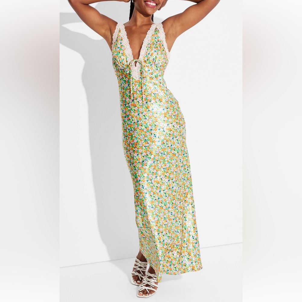 Floral midi slip dress
